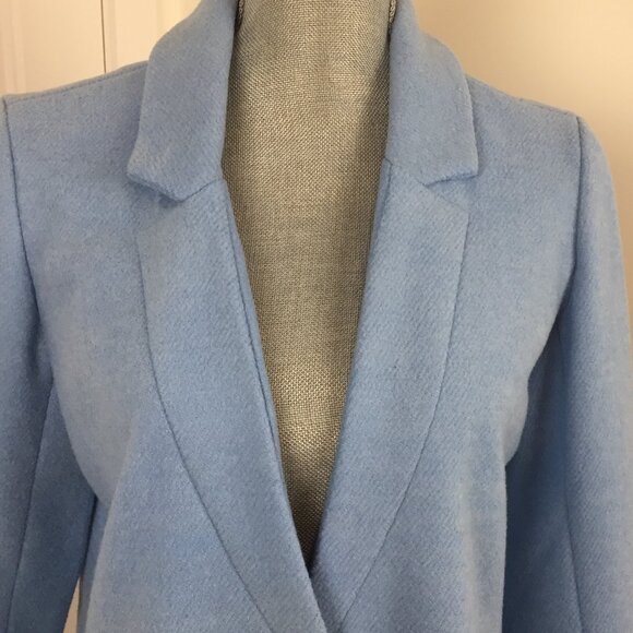 Women's Lightweight Pea Coat Car Coat sz M - Baby Blue - Picture 3 of 11